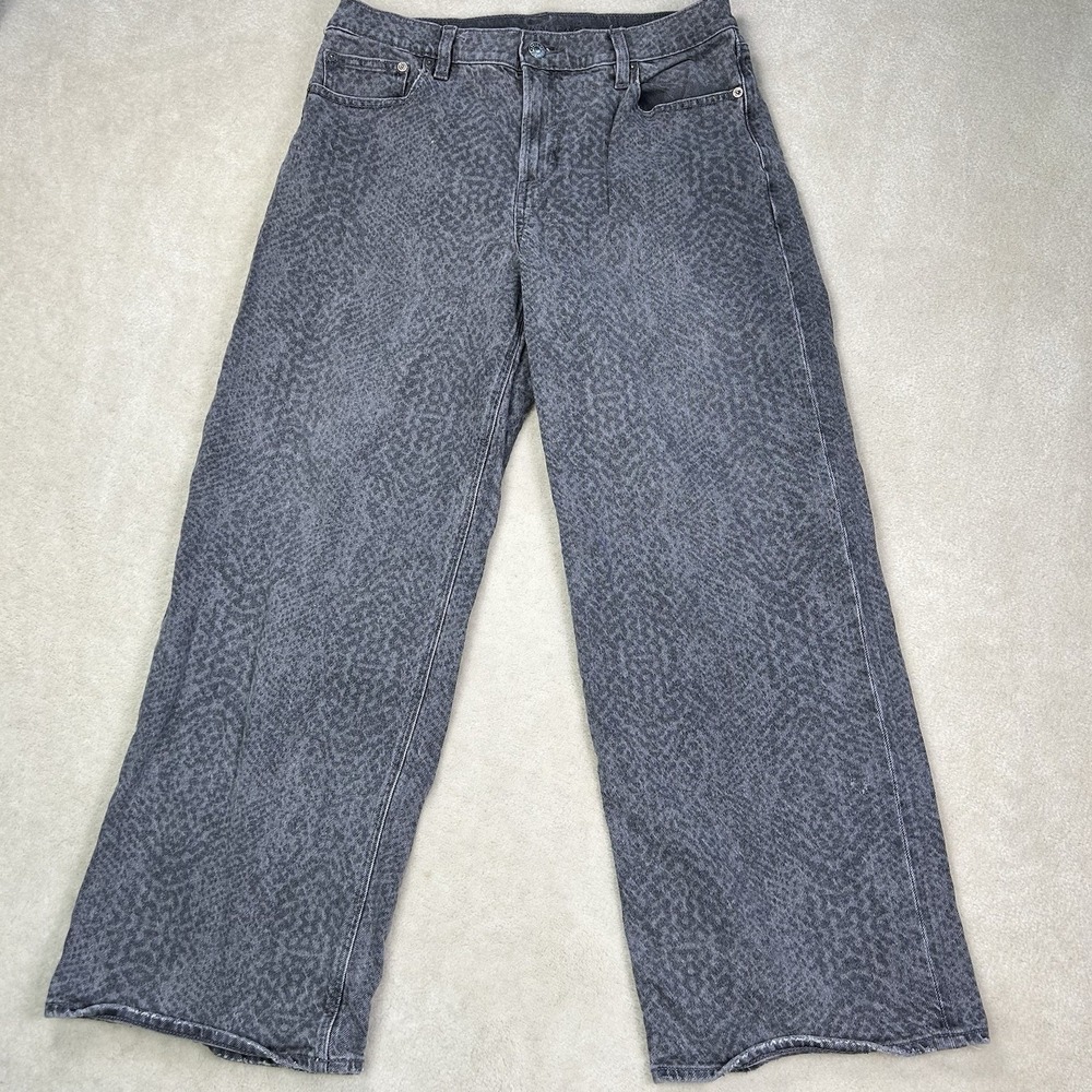 American Eagle Jeans Women's 10 Stovepipe High Rise Denim Wide Leg Baggy Denim
